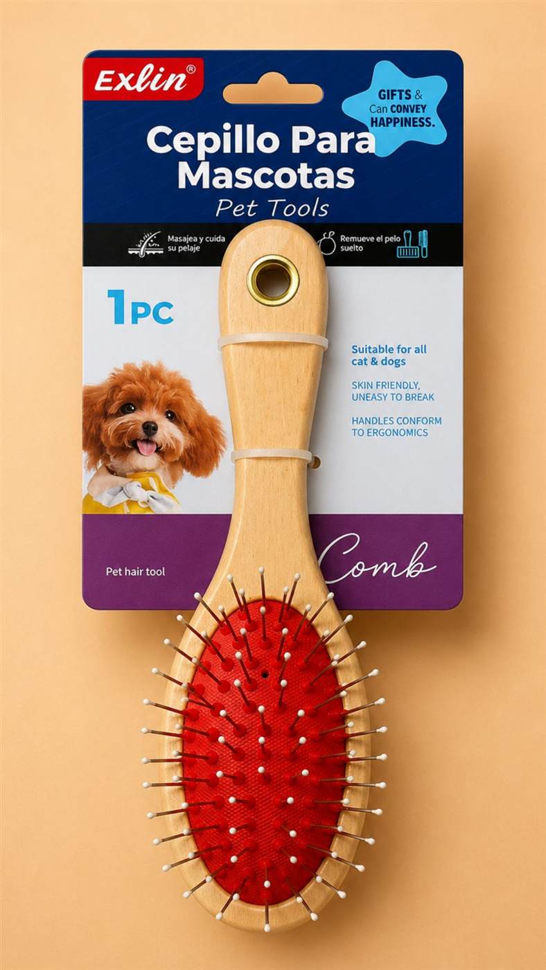 Cepillo con púas protegidas para mascotas